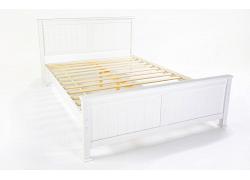 5ft King Size White wood, solid panel,wooden bed frame Madrid 2